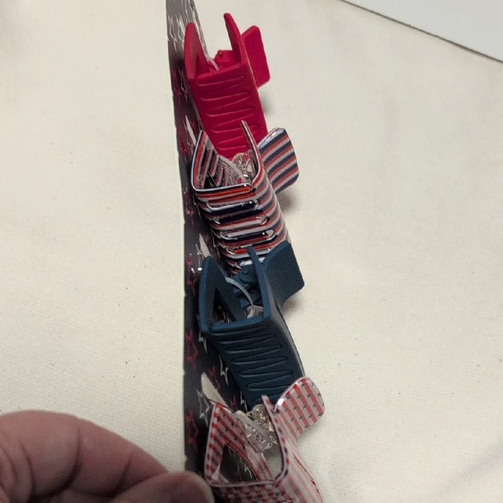 Nicole Miller Patriotic Red, White & Blue Hair Claw Clips Set of 4